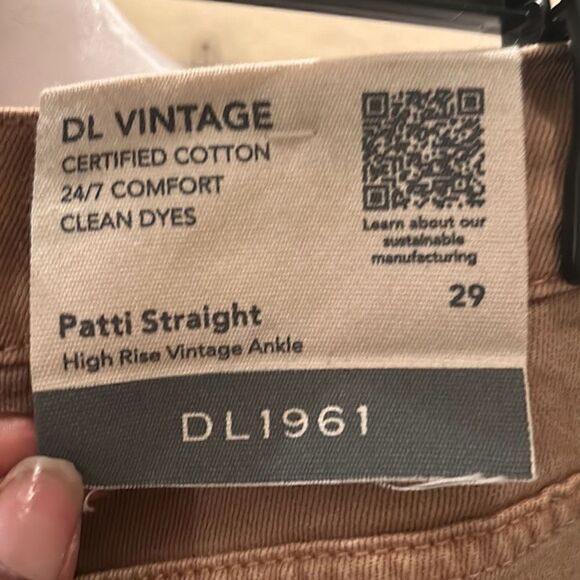 DL1961 Women's Size 29 Patti Straight High Rise Vintage Ankle Jean Tan Raw Hem - Picture 4 of 7